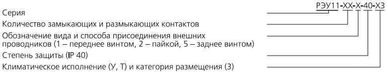 Структура условного обозначения РЭУ-11