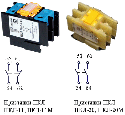 Приставки контактные серии ПКЛ-20 и ПКЛ-11